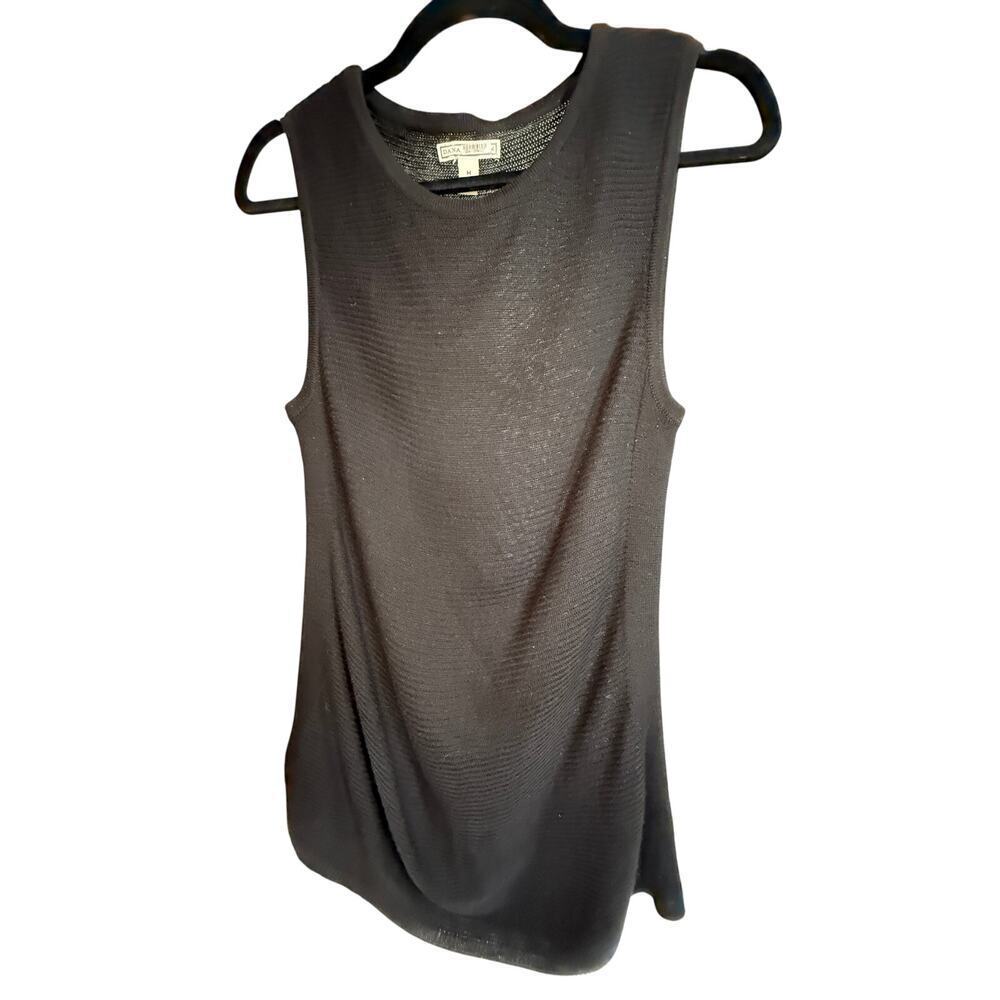 Dana Buchman Sz M Black Sleeveless Lightweight Sweater Tank | GUC
